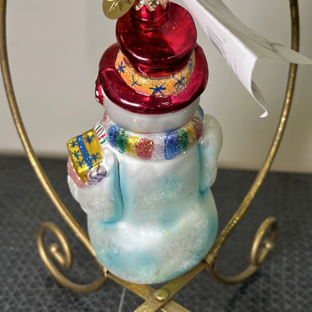 Vtg Radko Hot & Frosty Snowman Glass Christmas Ornament 5